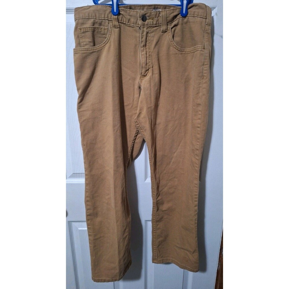 Carhartt Rugged Flex Relaxed Fit Canvas 5-Pocket Work Pants Khaki 33x28 BN2517-M